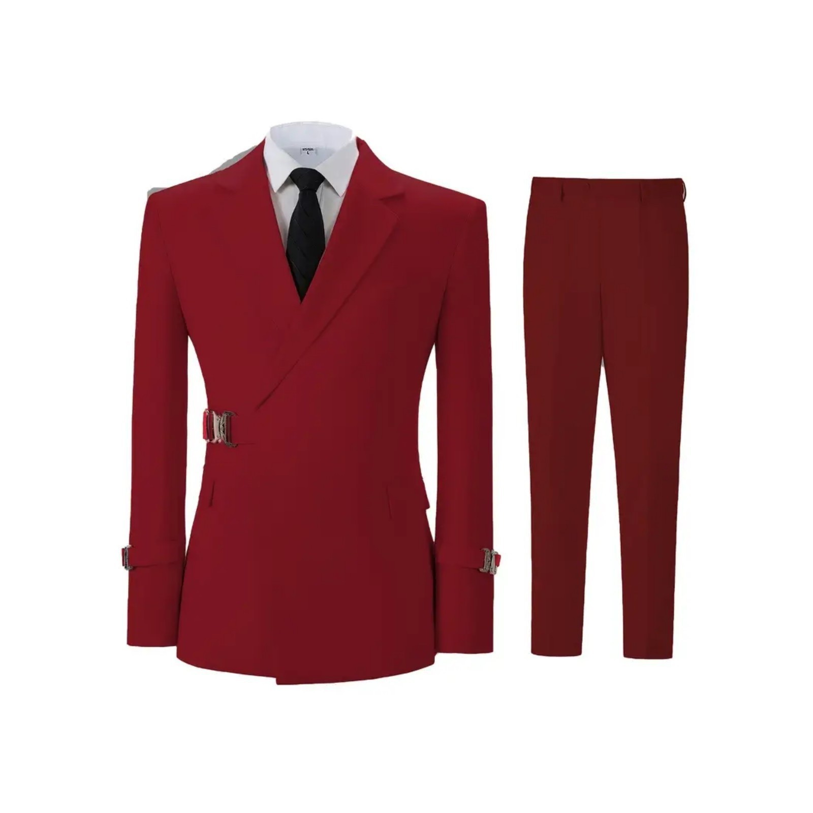 Costume et pantalon rouges