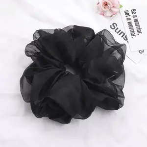 큰 Organza 큰 머리 Scrunchies 여자 탄성 헤어 밴드 이상 새로운 패션 여성 액세서리