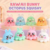 Jouet Squishy Lapin Mignon, Figurine Animale Lapin Colorée, Doux au Toucher, Jouet Sensoriel Anti-Stress, Cadeau pour Enfants et Adultes, Présentoir de Vente au Détail