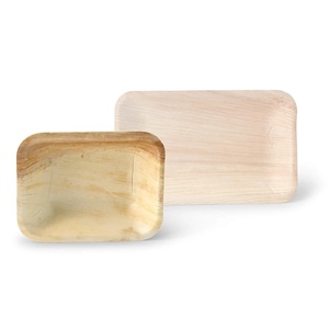 Quality Guarantee Eco-Friendly Hot Selling Top Quality 16X13Cm Deep Rectangular Palm Leaf Curry Plates - 200 pcs/carton - Product Image 1