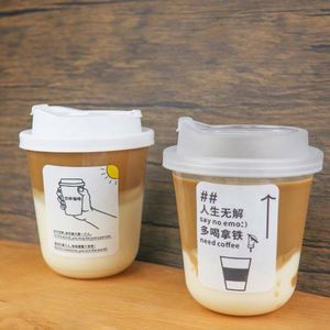 Vasos Desechables Personalizados con Logotipo, de 12 oz, 16 oz y 24 oz, para Bebidas Frías, de Plástico Transparente en Forma de U, con Tapas - Product Image 1