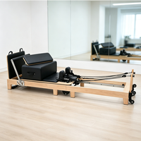 Lofit Reformer de Pilates Portable et Pliable avec Cadre en Chêne, Option Cuir PU pour la Maison, la Salle de Sport ou le Petit Studio - Durable et Écologique