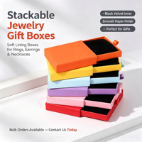 Boîte à bijoux fine avec logo personnalisé pour collier, bague, boucles d'oreilles, emballage de bijoux pour petites entreprises, boîtes cadeaux pour bijoux