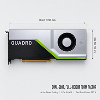 Carte graphique professionnelle RTX 6000 24 Go GDDR6, 4608 cœurs CUDA, 72 cœurs RT, PCIe 3.0 X16 pour le rendu 3D et les stations de travail IA