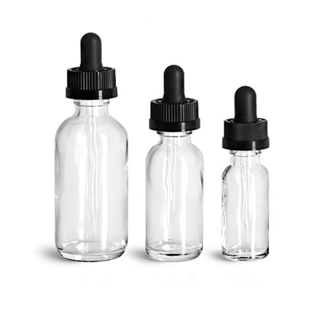 Skincare serum bottle 1oz 2oz 4 oz 100ml 30ml green bule matte black Clear tincture dropper boston glass bottle