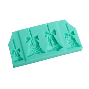 Christmas Bell Silicone <b>Mold</b> 4 Cavities Fondant Cake Decorating DIY Baking Candy Epoxy <b>Mold</b> - Product Image 3