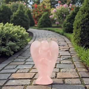 Ingrosso angelo di cristallo di quarzo rosa naturale figurina inciso a mano a tema d'amore angelo per i regali - Product Image 3