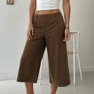 Pantalones Cortos Bermuda Casuales de Verano, Tejidos, de Lona Transpirable, de Cintura Baja, Holgados y Relajados, de Color Liso Sencillo - Product Image 1