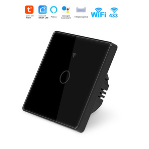 YuHe Group Smart Life Wi-Fi <b>Touch</b> Wall <b>Switch</b> 16A 250V Tempered Glass Modern Design 1-Way IP20 - Product Image 4