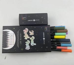 Art Coloured Soft Flexible Sketched Manufactures Watercolor Dual Tip Customized Paper <b>Box</b> Brush Pen Set - Product Image 1