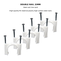ENRIV Dubal Nail25mm R Type Blanc/Noir Serre-câbles PE Certifié CE ROHS pour l'organisation et la gestion des câbles électriques