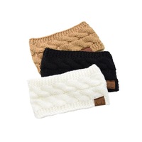 Großhandel Weihnachts-Feiertags-Stirnbänder für Damen: Gedrehtes, gestricktes, breites Haarband aus Acryl-Baumwolle mit hoher Elastizität und Wärmeisolierung