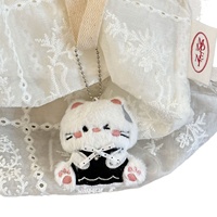 Porte-clés en peluche chat siamois Kawaii en gros, poupée chaton douce et rembourrée, ornement pour sac à dos ou sac de voiture, cadeau souvenir pour fête d'anniversaire
