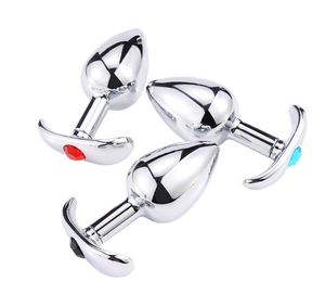 Ensemble de 3 bouchons anaux en cristal, bijoux, forme d'ancre de bateau, métal, acier inoxydable, aluminium, jouets sexuels - Product Image 3