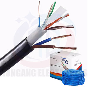 Комбинированный кабель с двойной оболочкой Cat5 и Cat6 рядом с Plus для более чем в трубопроводе с питанием через кабель Cat5 линии <span class=keywords><strong>CCTV</strong></span> - Product Image 1