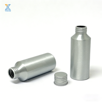 Flacon métallique de 100 ml en aluminium poli avec surface laquée, bouchon à vis, pour essence, toner, soins de la peau, rechargeable