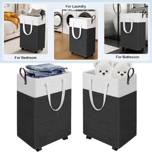 Panier à <span class=keywords><strong>linge</strong></span> mince roulant avec roues, panier à <span class=keywords><strong>linge</strong></span> étanche pliable, panier à <span class=keywords><strong>linge</strong></span> sale - Product Image 4