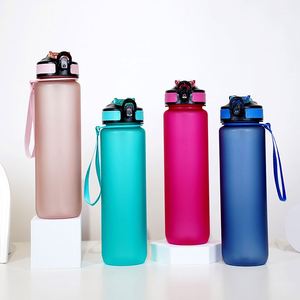 Botella de agua de plástico portátil transparente Bpa Yoga Fitness deportes nuevos artículos logotipo personalizado impreso botella de agua vidrio regalo de negocios - Product Image 5