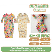 Pakaian Tidur Anak Motif Bunga Serat Bambu Musim Panas Unisex, Baju Tidur Bayi Kasual