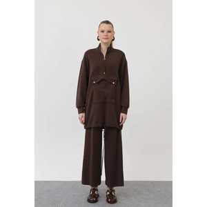 Vestido Casual con Cierre para Mujer, con Detalles de Bolsillos, Corte Holgado, Dobladillo Recto, Tejido de Tela, para Uso Diario 14299TKS - Product Image 4