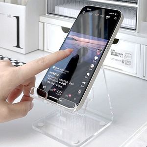 Acrylic Transparent Plastic Yuuyo <b>Foldable</b> Minimalist Design Desktop Phone Stand for <b>Desk</b> Use - Product Image 3