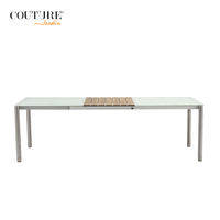 Ensemble de table à manger d'extérieur en aluminium contemporain COUTURE POLO - Imperméable, durable, léger, facile à transporter pour les hôtels, les villas, les jardins