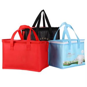 Portable Custom Logo Canvas Lunch Bag Reusable Insulated Non-Woven Cooler for Food Blank Lunch Bag - Product Image 2