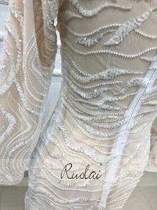 Ruolai OEV-L4311 Elegante High Neck Lange Ärmel Pailletten Abendkleider Meerjungfrau Ballkleider Frauen Party - Product Image 5