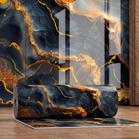 Autocollants muraux XPE dorés, décoration murale pour fond de télévision, auto-adhésifs, imperméables, résistants à l'humidité, panneaux muraux intérieurs, imitation carrelage marbre