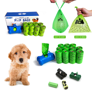 Sacs à déjections canines biodégradables et compostables en plastique pour animaux de compagnie, fabriqués en usine, parfum lavande, rouleaux de sacs à déjections canines - Product Image 2