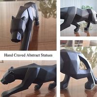 Sculpture d'animal en fibre de verre de décoration moderne pour la maison Top Grace, statue de léopard en résine dorée grandeur nature