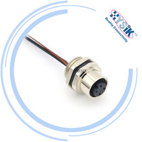 Kabel Y Splitter M12 4 Pin Female ke 2 M8 4 Pin Female Berkode A 1m untuk Pengkabelan Paralel Sensor