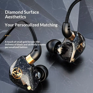 Auriculares ergonómicos con gancho para la oreja, carcasa transparente con diseño de diamante, auriculares estéreo con cable de 3.5 mm, auriculares para juegos con micrófono para música al aire libre. - Product Image 4