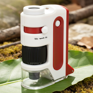 <span class=keywords><strong>Microscope</strong></span> de poche éducatif STEM portable 60-120X avec éclairage LED UV pour enfants, observation en voyage, nouveau design compact - Product Image 1