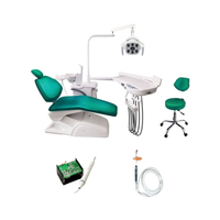 Fauteuil dentaire électrique complet avec lampe d'opération, plateau à instruments et tabouret de dentiste
