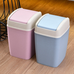 Square Flip Lid Trash Can 7L Indoor Use Living Room Kitchen Waste Bin - Product Image 1