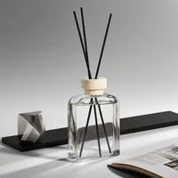 Bouteilles de diffuseur de bâton de roseau en verre de 200ml pour l'aromathérapie clair ambre brun noir blanc couleurs plat étanchéité sérigraphie