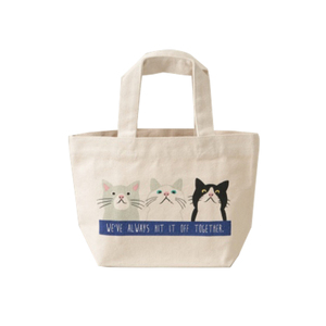 Cat Pattern Reliable Cotton Tote Plain Bag Different Colours Designer Solid-Color Lunch Bag Large Capacity Cute - Product Image 1