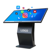 Pantalla LCD Táctil Capacitiva de 55 Pulgadas, Reproductor de Señalización Digital, Kiosco de Información Inteligente con Soporte de Pie, CMS para Centros Comerciales