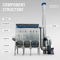 Collecteur de poussière pour scierie et menuiserie, ligne de panneaux, robuste, filtre à sac antistatique à jet pulsé, nettoyage automatique, CE