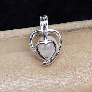 จี้เงินแท้ S925 รูปหัวใจ สำหรับงาน DIY  ฐานกลวง ขนาด 7-9 มม. รหัสสินค้า 6045 สำหรับเครื่องประดับมุก - Product Image 1