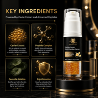 Sérum Visage Anti-Âge Hydratant et Raffermissant au Caviar et Peptides à Double Chambre Marque Blanche