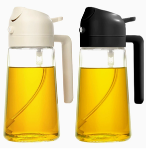 Distributeur et pulvérisateur d'huile d'olive en verre de 16oz 470ml au design moderne pour la cuisine et <span class=keywords><strong>le</strong></span> camping - Product Image 1