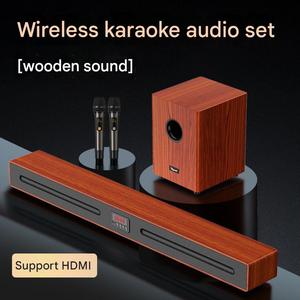 Hifi Bằng Gỗ Loa Siêu Trầm Surround Rạp Hát Tại Nhà Màu Xanh Răng Trong Nhà Máy Tính TV Karaoke Âm Thanh Thanh Loa Không Dây Âm Thanh Set Cho TV - Product Image 4