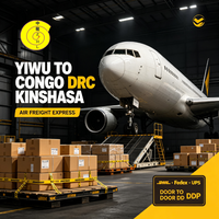 Transport aérien de Yiwu, Chine, vers le Congo RDC Kinshasa, service de logistique express DHL FedEx UPS, livraison porte-à-porte DDP