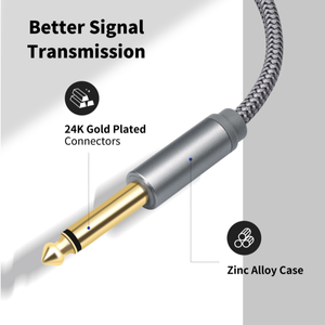 Cable de Audio Estéreo de 3.5mm a 6.35mm, Cable de Audio TRS Macho de 6.35 1/4" a Macho de 3.5 1/8" para Guitarra, Laptop, Altavoz de Cine en Casa - Product Image 5
