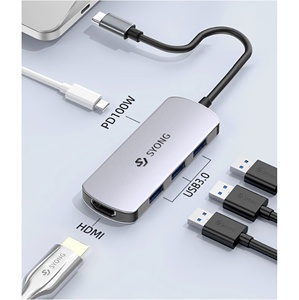 Syong 5-in-1 <span class=keywords><strong>USB</strong></span> C Docking Station Hub OTG 4k <span class=keywords><strong>USB</strong></span> 3.0 Cổng * 3 100W Giao hàng điện cho Anker cho HP ODM/OEM nhà máy trong kho - Product Image 1