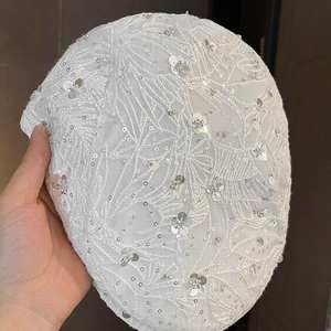 Béret pour <span class=keywords><strong>femme</strong></span> avec paillettes, style français, bonnet ajustable, chapeau scintillant à la mode pour filles et femmes - Product Image 6