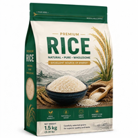 Sachet de rangement pour riz imprimé sur mesure, haute barrière anti-humidité, à soufflets latéraux, thermoscellable, avec encoche de déchirement, fond plat