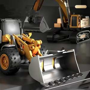Juguete de simulación de fundición a presión para niños, modelo de vehículo de aleación, Bulldozer, carretilla elevadora, rodillo de nieve, coche de Metal - Product Image 4
